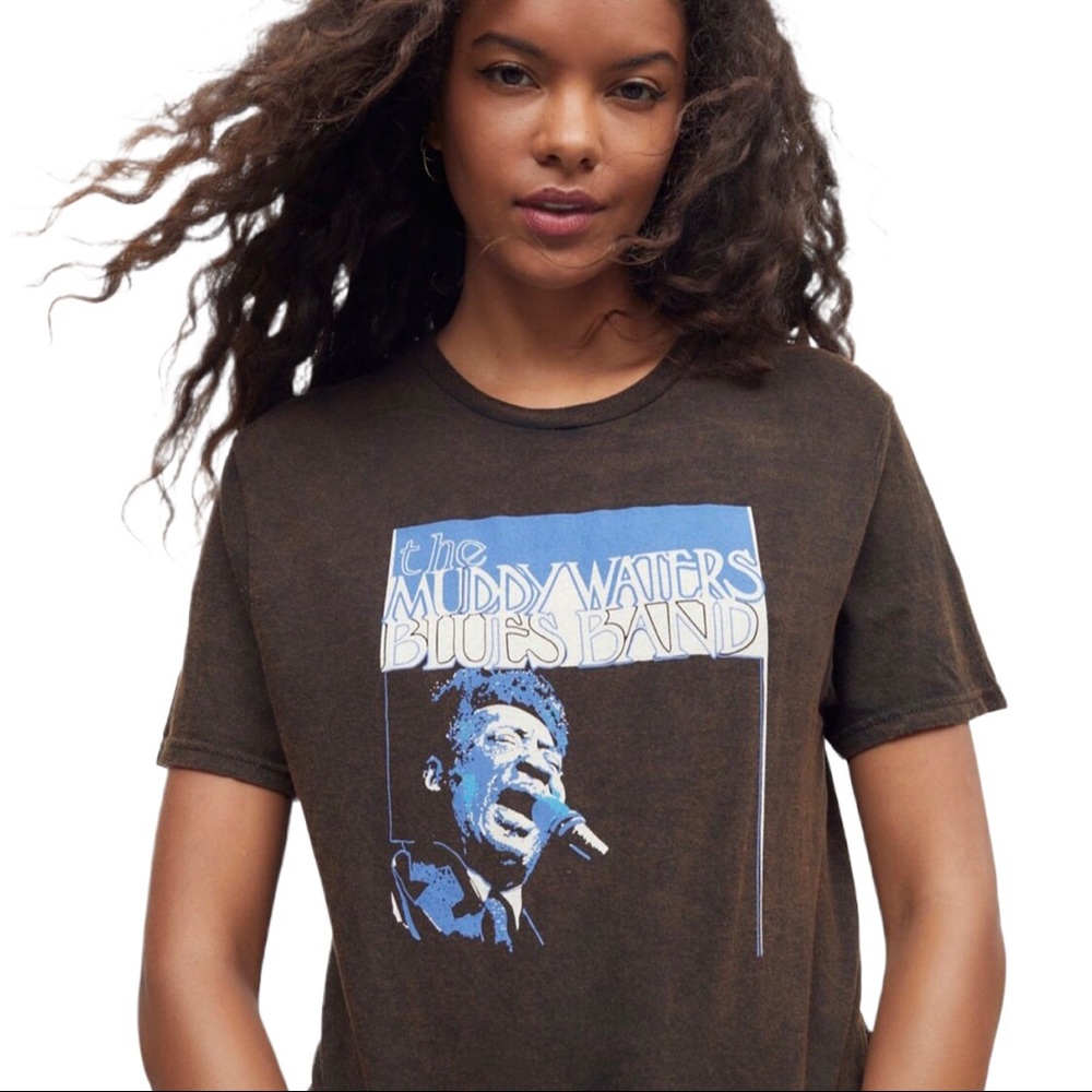 Urban Outfitters The Muddy Waters Blues Band Graphic Tee Black Graphic Shirt NEW